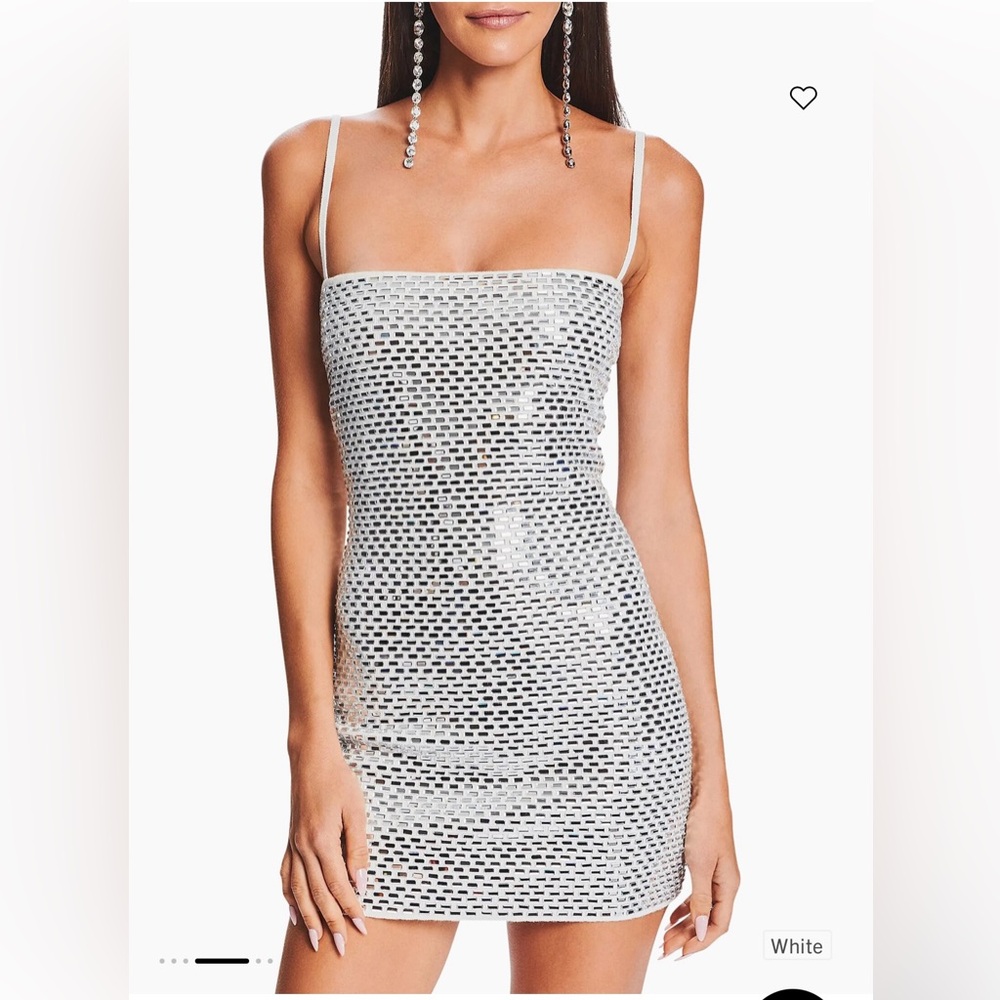 White Sequin Mini Dress